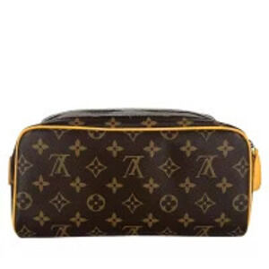 Louis Vuitton Yellow Brown Shoulder Bag Monogram Saffron Brown Dopp Macassar